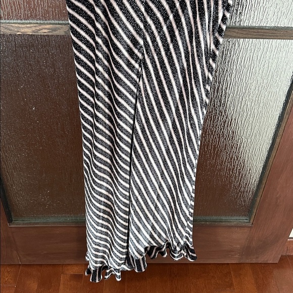 Saloni Vida asymmetric striped velvet-jacquard midi dress size US 14. - Picture 15 of 17